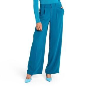 S 🔖 SERGIO HUDSON x Target Teal Blue High-Waist Wide Leg Tailored Trousers